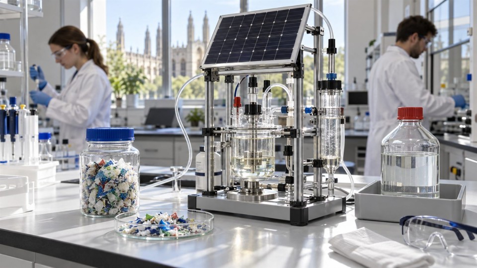 Plastic and used-battery acid: Cambridge's solar-powered research